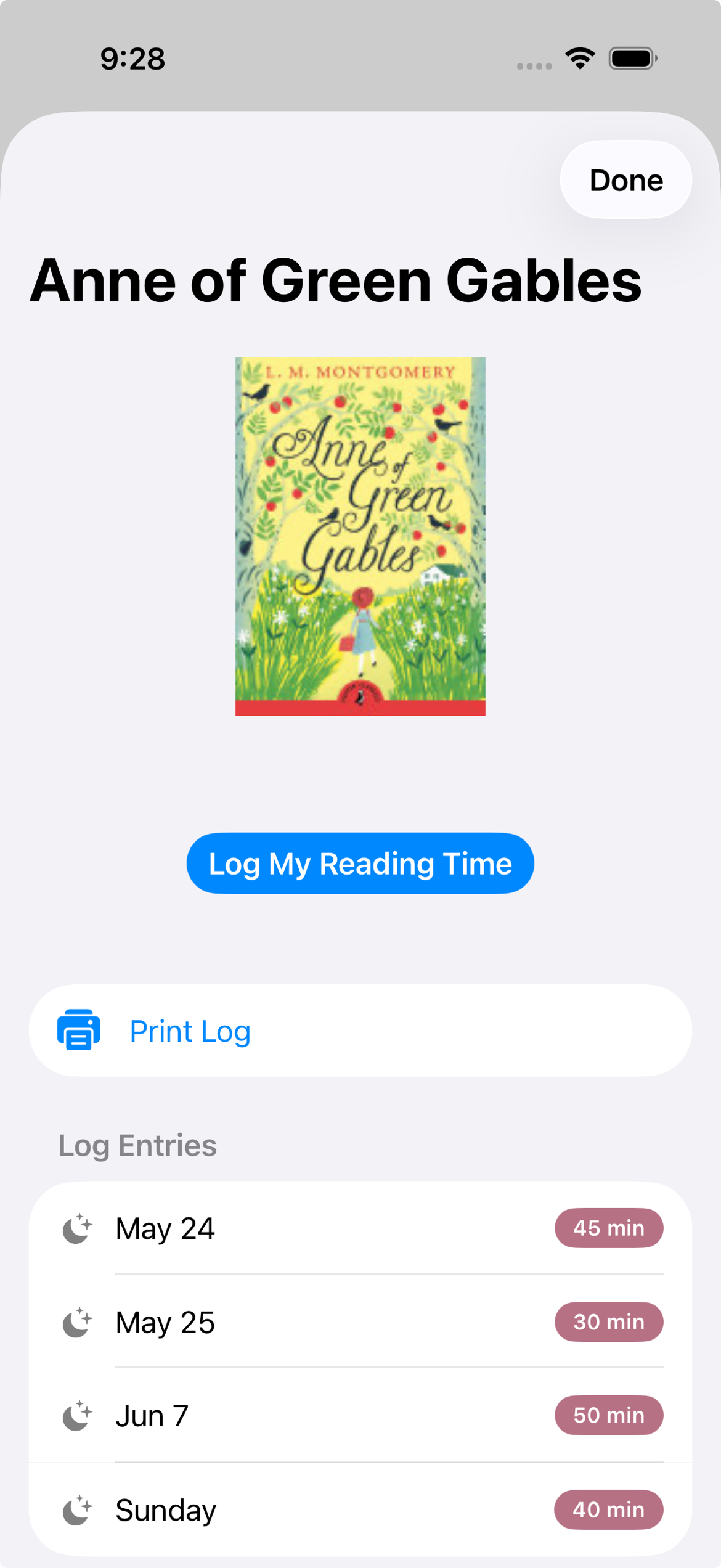 ReadingTime screenshot